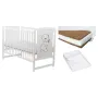 Set Patut din lemn Timmi 120x60 cm + Saltea Cocos Confort II + Protectie impermeabila Qmini - 1