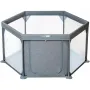 Tarc de joaca, FreeON, Hexagonal, Pentru bebe, Cu 4 manere, Intrare cu fermoar, Cu geanta de transport, 117 x 67 x 67 cm, Conform cu standardul european de securitate EN 12227:2010, Grey - 1