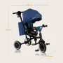 Tricicleta copii, Lionelo, Tris Plus, Pliabila, Multifunctionala, Pana la 25 kg, Inclinare spatar in fata si in spate, Suport picioare, Control al directiei, Scaun reversibil, Rotire 360 grade, Conform cu EN71, 9 luni-5 ani, Albastru - 38
