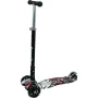 Trotineta copii, Free2Move Zik Zak cu lumini LED pentru baietei, Pliabila si compacta, Platforma antiderapanta, Ghidon reglabil, Rulmenti ABEC-7, Varsta 3 - 6 ani, Black - 1
