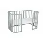 Patut Rotund Evolutiv, Waldin, 7in1 Gri, Saltele Incluse, Transformabil, Masa de Schimbat, Co-Sleeping, Tarc de Joaca, Birou, Scaune - 6