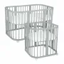 Patut Rotund Evolutiv, Waldin, 7in1 Gri, Saltele Incluse, Transformabil, Masa de Schimbat, Co-Sleeping, Tarc de Joaca, Birou, Scaune - 1