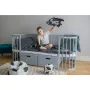 Patut Rotund Evolutiv, Waldin, 7in1 Gri, Saltele Incluse, Transformabil, Masa de Schimbat, Co-Sleeping, Tarc de Joaca, Birou, Scaune - 13