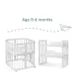 Patut Rotund Evolutiv, Waldin, 7in1 Gri, Saltele Incluse, Transformabil, Masa de Schimbat, Co-Sleeping, Tarc de Joaca, Birou, Scaune - 9