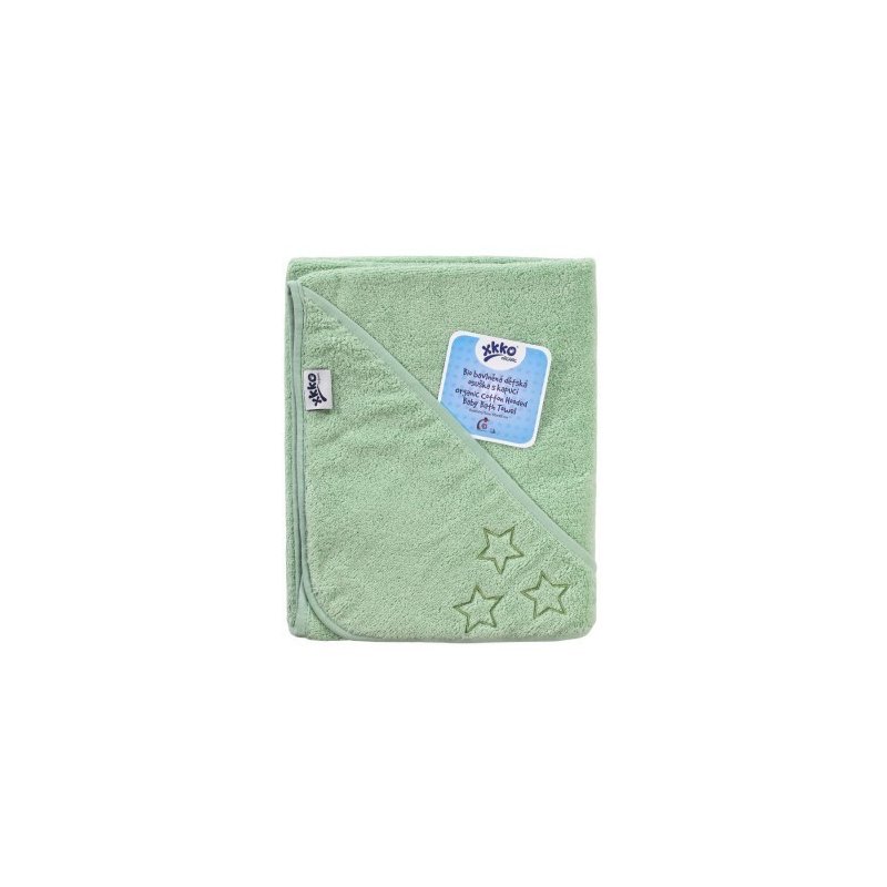 Xkko - prosop cu gluga bumbac organic mint 90x90 cm