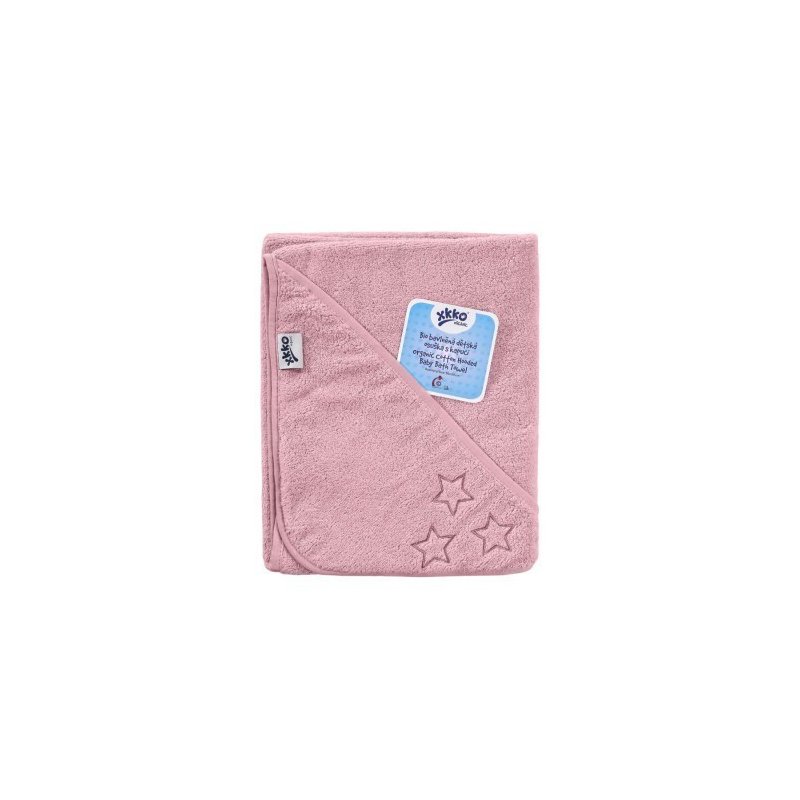 Xkko - prosop cu gluga bumbac organic pink 90x90 cm