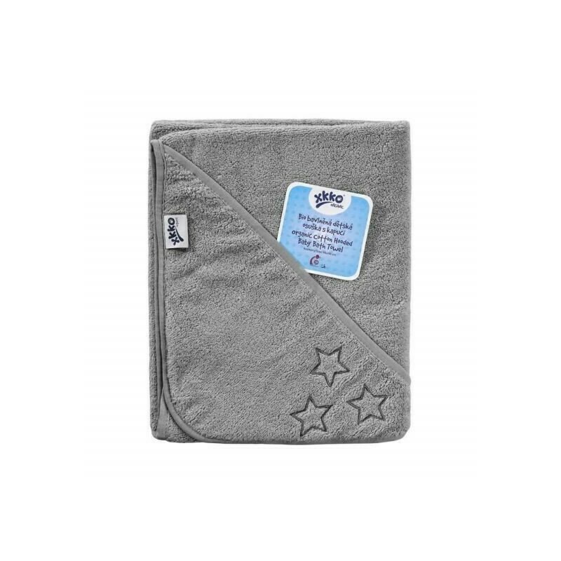 Xkko - prosop cu gluga bumbac organicsilver stars 90x90 cm xkko