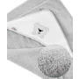 Prosop de baie, Bocioland, Cu gluga, 100% bumbac, 80x80 cm, Teddy Bear, Grey - 3