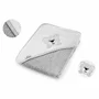 Prosop de baie, Bocioland, Cu gluga, 100% bumbac, 80x80 cm, Teddy Bear, Grey