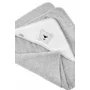 Prosop de baie, Bocioland, Cu gluga, 100% bumbac, 80x80 cm, Teddy Bear, Grey - 4
