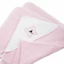Prosop de baie, Bocioland, Cu gluga, 100% bumbac, 80x80 cm, Teddy Bear, Pink - 4