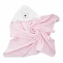 Prosop de baie, Bocioland, Cu gluga, 100% bumbac, 80x80 cm, Teddy Bear, Pink - 2