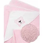 Prosop de baie, Bocioland, Cu gluga, 100% bumbac, 80x80 cm, Teddy Bear, Pink - 3