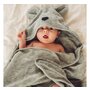 Babysteps - Prosop din fibra de bambus cu gluga si buzunar pentru bebelusi si copii, Poncho Teddy, Grey, 73x58 cm - 9