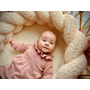 Protectie impletita pentru patut copii, din Material textil plushat tip blanita, Sparrow, BOUCLE, ecru, 200 cm - 6