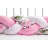 Sensillo - Aparatoare laterala pat Floricele Impletit, 210 cm, Roz
