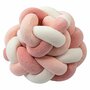 Protectie laterala, Bubaba, Pentru patut bebe, Tip Bumper impletit, Din bumbac, 235x15 cm, Conform cu standardul european EN 16780:2018, Pink White - 1