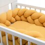Protectie laterala, New Baby, Pentru patut, Tip Bumper impletit, Din muselina, Din materiale certificate Oeko Tex Standard 100, Lungime 210 cm, Galben - 5