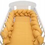 Protectie laterala, New Baby, Pentru patut, Tip Bumper impletit, Din muselina, Din materiale certificate Oeko Tex Standard 100, Lungime 210 cm, Galben - 6