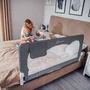 Protectie laterala pat, Lionelo, Hanna, Cu buzunar accesorii, 150x66 cm, Conform cu standardul european de securitate BS7072, Bej - 4