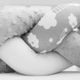 Protectie laterala, New Baby, Pentru patut, Tip Bumper impletit, Din bumbac, Din materiale certificate Oeko Tex Standard 100, Lungime 225 cm, Grey with clouds - 5