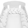 Protectie laterala, New Baby, Pentru patut, Tip Bumper impletit, Din muselina, Din materiale certificate Oeko Tex Standard 100, Lungime 210 cm, White
