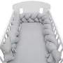 Protectie laterala, New Baby, Pentru patut, Tip Bumper impletit, Din muselina, Din materiale certificate Oeko Tex Standard 100, Lungime 225 cm, Grey - 7