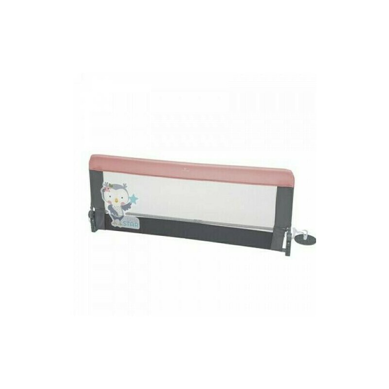 Olmitos - bariera protectie pat little star, 150x59 cm, gri/roz