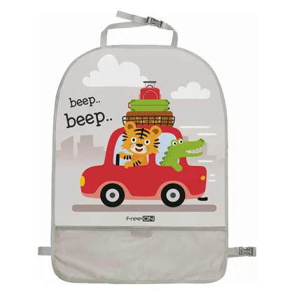 Protectie spatar, FreeON, Pentru masina, Cu buzunar pentru obiecte mici,  Usor de montat, 61x45 cm, Lion