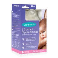 Protectoare mamelon, Lansinoh, 2 buc, 20 mm, Din silicon, Fara BPA, Cu cutie depozitare, Transparent