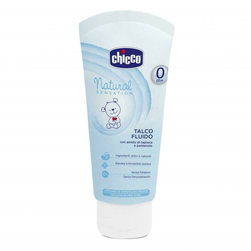 Chicco - pudra de talc lichida natural sensation, 100ml, 0+luni