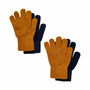 Pumpkin Spice/Black 3/6 ani - Set 2 manusi tricotate cu lana merinos - CeLaVi - 11