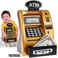 Pusculita, Jokomisiada, Bancomat Musical, Pentru depuneri si retrageri, Cu senzor de miscare, 3 ani+, Multicolor