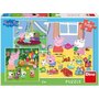Puzzle 3 in 1 - Purcelusa Peppa in vacanta (3 x 55 piese) - 1