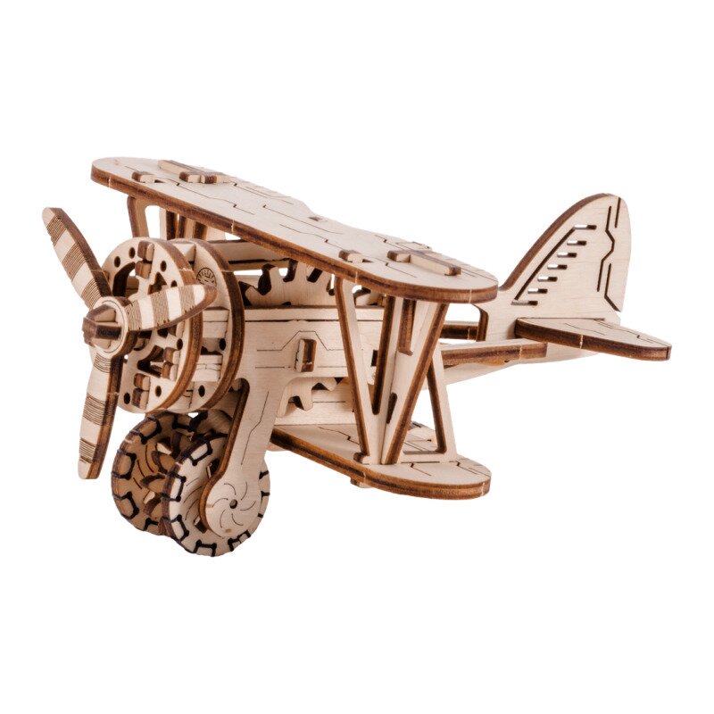 Wooden city - puzzle 3d avion , puzzle copii , kit model mecanic, piese 63
