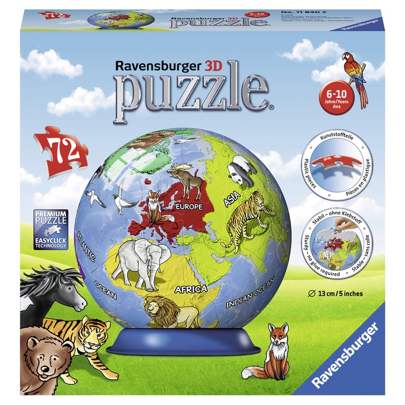 Puzzle 3D Globul Pamantesc, 72 Piese