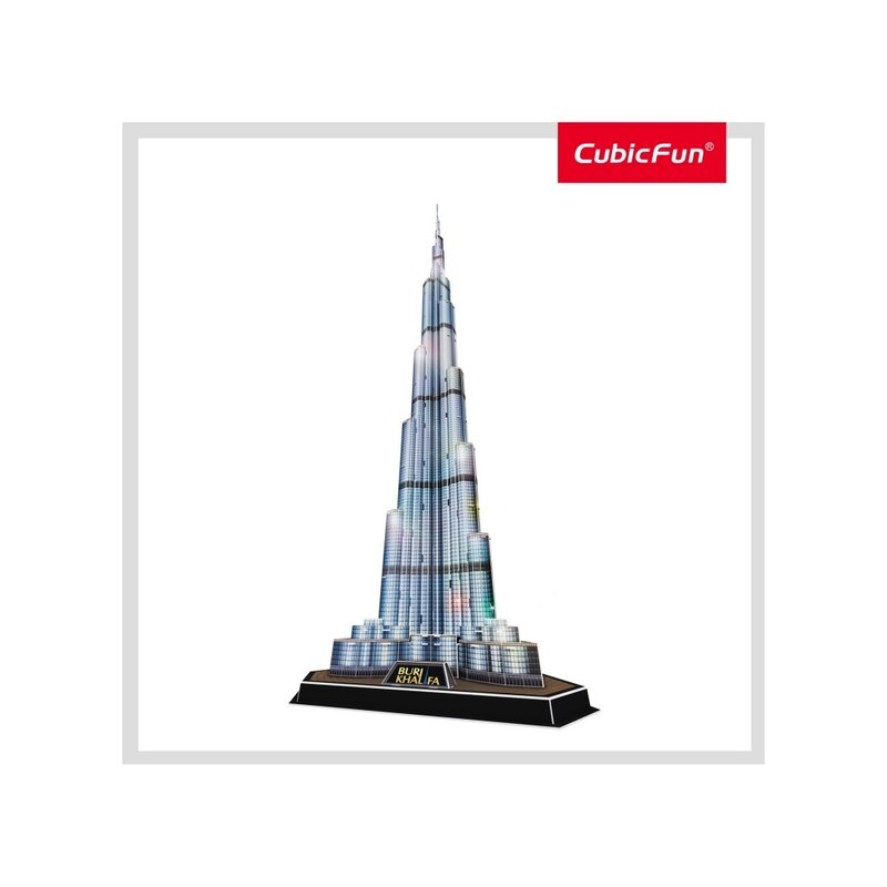 CUBICFUN - Puzzle 3D Burj Khalifa cu Led Puzzle Copii, piese 136