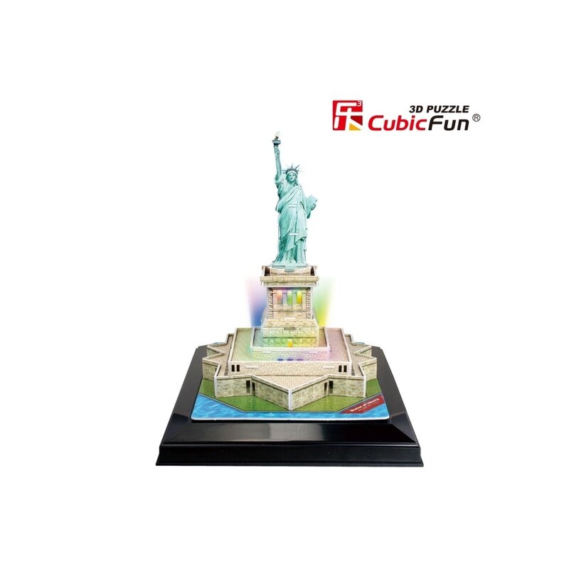 CUBICFUN - Puzzle 3D Statuia Libertatii cu Led Puzzle Copii, piese 37