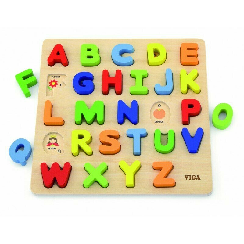 Viga - puzzle din lemn litere mari , puzzle copii, piese 26