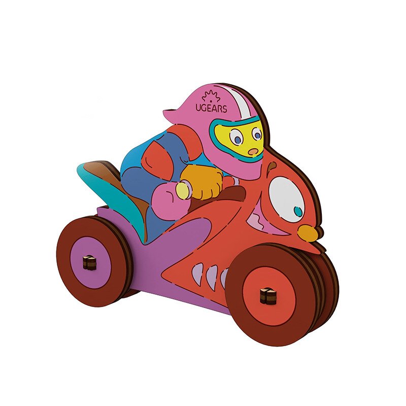 Ugears - puzzle 3d motociclist, din lemn, +5 ani, ugears