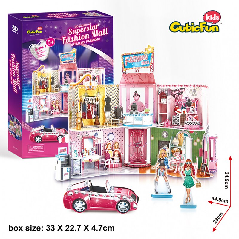 CUBICFUN - Puzzle 3D Mall Cu stickere Puzzle Copii, piese 157