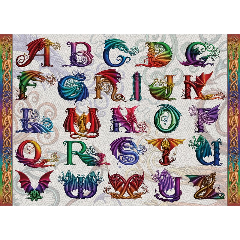 Ravensburger - puzzle educativ alfabet dragon puzzle copii, piese 1000