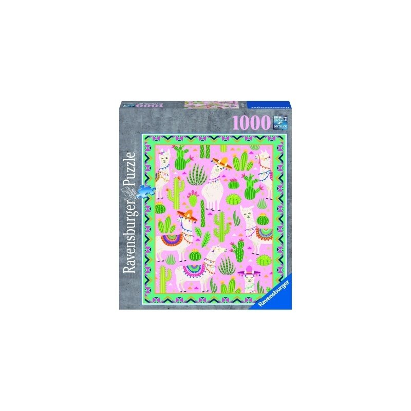 Ravensburger - puzzle alpaca si cactusi, 1000 piese