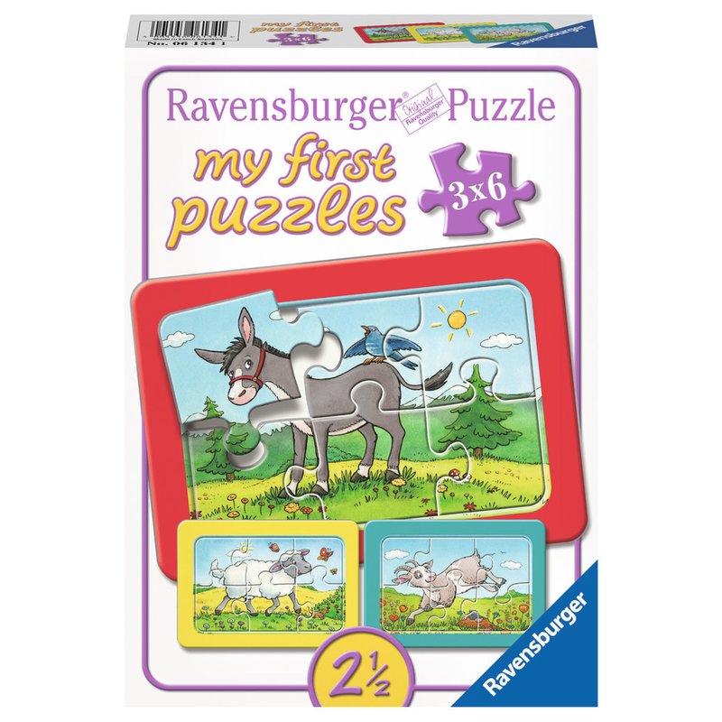 Ravensburger - Puzzle Animale, 3x6 piese