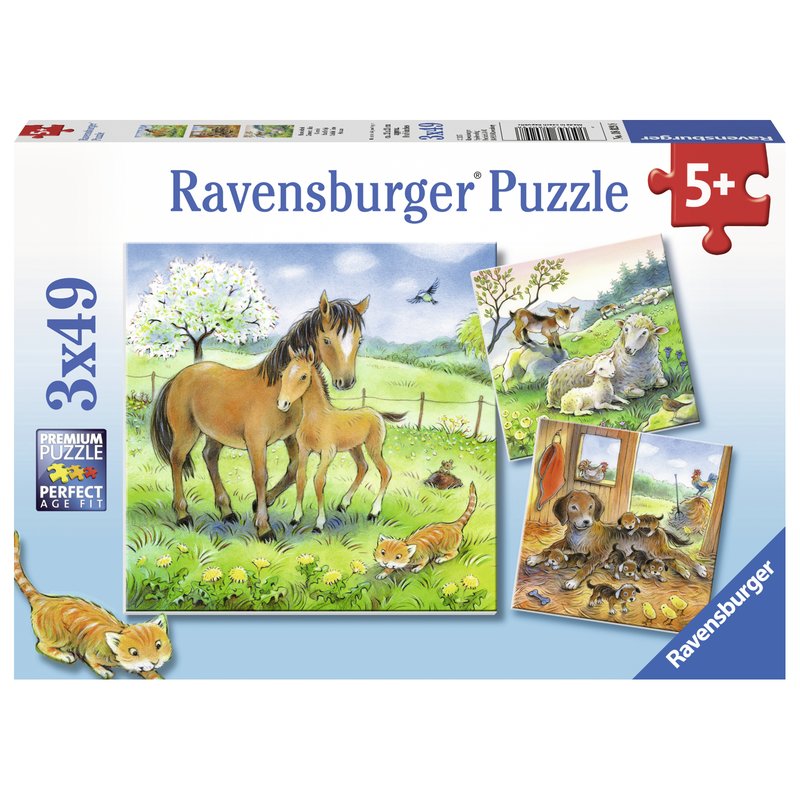 Puzzle Animale Si Pui, 3X49 Piese