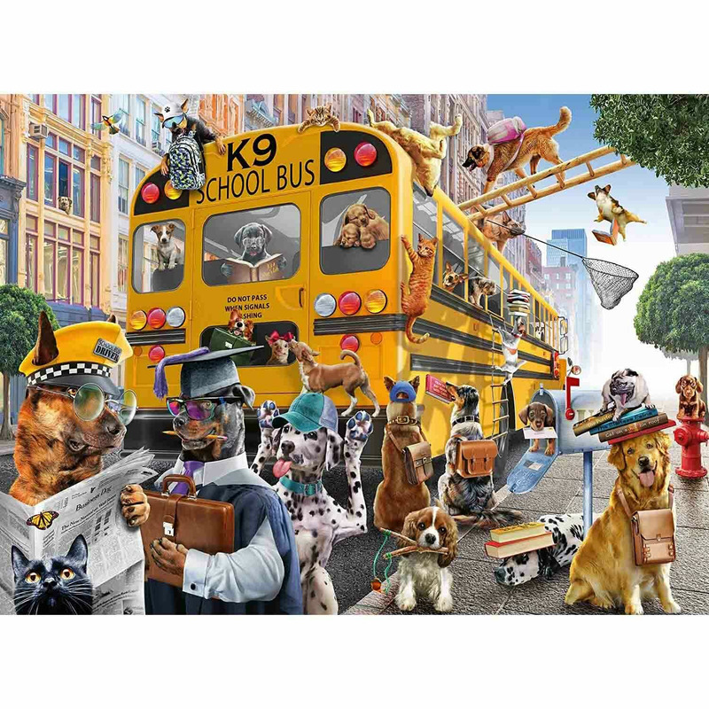 Puzzle Autobuzul Scolar Al Animalelor, 150 Piese Jucarii & Cadouri