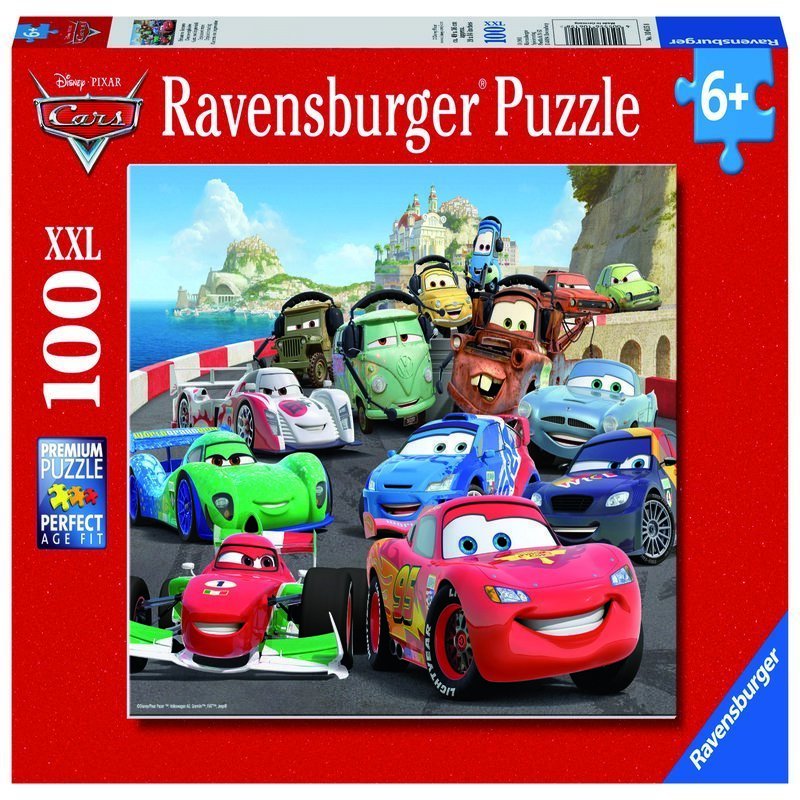 Ravensburger - puzzle cars, cursa de masini, 100 piese