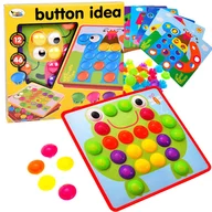 Puzzle creativ Montessori, Mozaic buttons, Multicolor