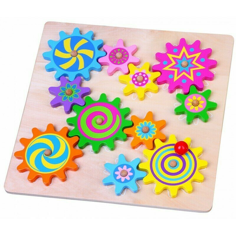 Viga - puzzle din lemn roti dintate , puzzle copii, piese 11