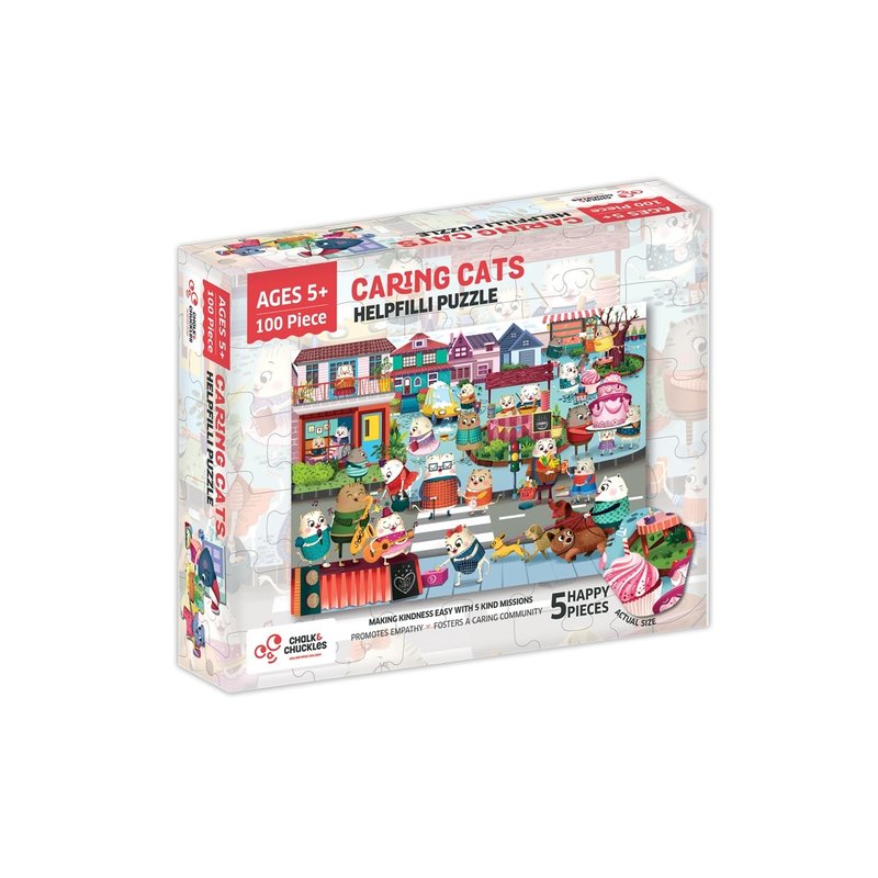 Chalk and chuckles - puzzle cu surprize helpfilli, 100 piese
